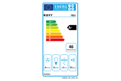 Novy Vision 90 cm blanc verre hotte murale 