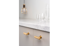 Bouton T RILLE L55 aluminium brossé laiton