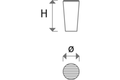 Knop aqua-rama d12 h24 zwart