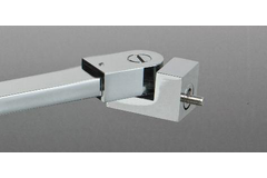 Stabilisatiestang wand/glas met dubbele scharnier, voor 8/12 mm glas, L1557, chroom