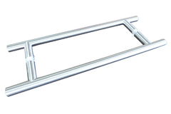 Poignée porte vitrée forme-t 300mm inox + fixation  