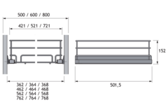 Exclusiv panier extensible c.500mm blanc SoftClose  