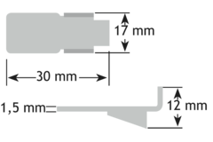 Vari staal 16 x 6 mm legplankdrager, verchroomd
