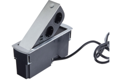 Cizo bloc pop up nl/dl/l 2x16a-2xusb 2a chrome 