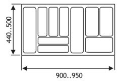 Inleglade k.100 cm alu grijs b901-950 d440-500 mm