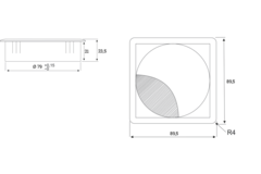 Kabeldoorvoer Exit Q zamak zwart 90x90mm