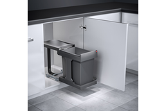 Poubelle hailo solo anthracite 20l avec emporteur 