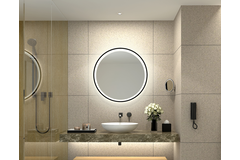 Miroir rond d1200mm chauff+kelvin ch.+ ann.noir 