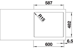 Blanco spoeltafel Dana 6 rvs