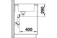 Blanco spoeltafel andano 450-if man.
