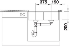 Subline spoeltafel 350/350-U zwart manueel