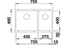 Blanco Subline 430/270-U antraciet 