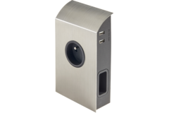Born bloc prises inox b-f 1x16a - 2x6a - 2usb 2a  