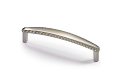 Poignée Savelli, entraxe de perçages 128, L 140 mm, B 18 mm, H 29 mm, aspect inox brossé