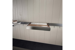 Wing foliehouder rvs look/hout 380x110x42