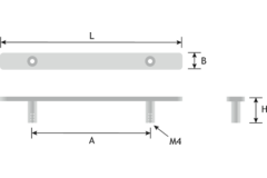 Poignée tool ea128 l176 zamac look inox 
