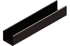 Profil-U horizontal PRU19-85 4m alu noir  