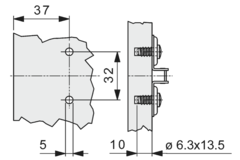 Embase clip 2mm vis euro nickelée 