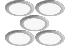 Set 5 x Led ld8011 RVS-look 2w/350ma 4000K+konvert er 15W/350ma