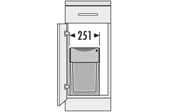 Poubelle hailo tandem iv 2x15l black edition extension totale - recycled