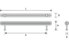 Greep qupon ba160 l186 walnoot/geborsteld goud