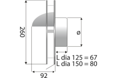 Paneir kappa jalousie inox/blanc d.150mm 