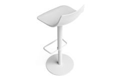 Chef regelbare kruk rond wit/polycarbonaat wit
