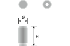 Bouton bouclé ø16 h35mm noir mat 