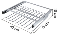 Uitschuifbare broekenhouder 390mm chroom