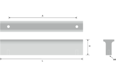 poignée  l=120mm distance for.96mm alu mat 
