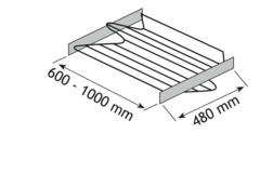 Schoenrek 60/100cm chroom d.48cm uittrek