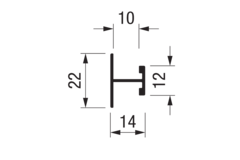 Profil-H horizontal PRH10V Terra 4m alu noir  