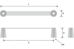 Poignée buffer ea160 l182 zamac gunmetal 