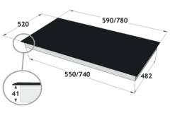 Novy vitrocéramique Comfort 78 cm 