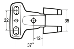 Projectsch.arm mb-6510 12,5mm 230° nikkel