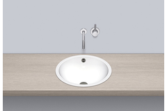 Alape eb.k450 wastafel inbouw d.450x154mm witzonde zonder kraangat, met overloop