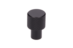 Bouton 16mm alu rainuré noir mat 