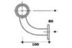 Support haut cintre d 40mm inox satine  