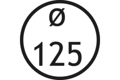 Tube rond d.125 l.1000mm blanc  