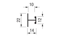 Horizontaal H-profiel PRH10V Terra 4m alu zilver