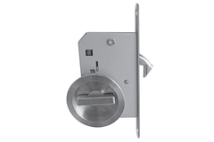 Serrure a crochet avec cuvette d.64.5 inox 
