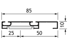 Rail inférieurdouble Terra TR19 6m alu argent  