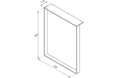 U-poot aanbouwtafel chr. h=900mm/b=700mm
