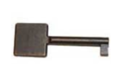 Clef carré zamak 43mm bronze foncé 