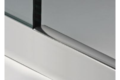 Bovenprofiel met boogvorm, B16 H13.5 L1498, aluminium met geborsteld rvs effect