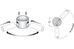 Pba 500-inox sat. raccord angle sur demande tubes 22mm