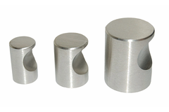 Bouton cylindrique dia. 18mm h25mm inox brossé 