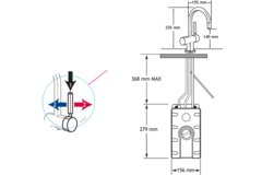 Insinkerator 3n1c 3 in 1 l-water tap chroom  +tank + aansluitset