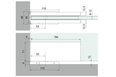 Kit penture pivotante oléohydraulique, pour verres 8/12, inox brillant