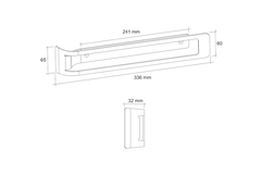 Porte-torchons fixe noir mat l.336 mm 
